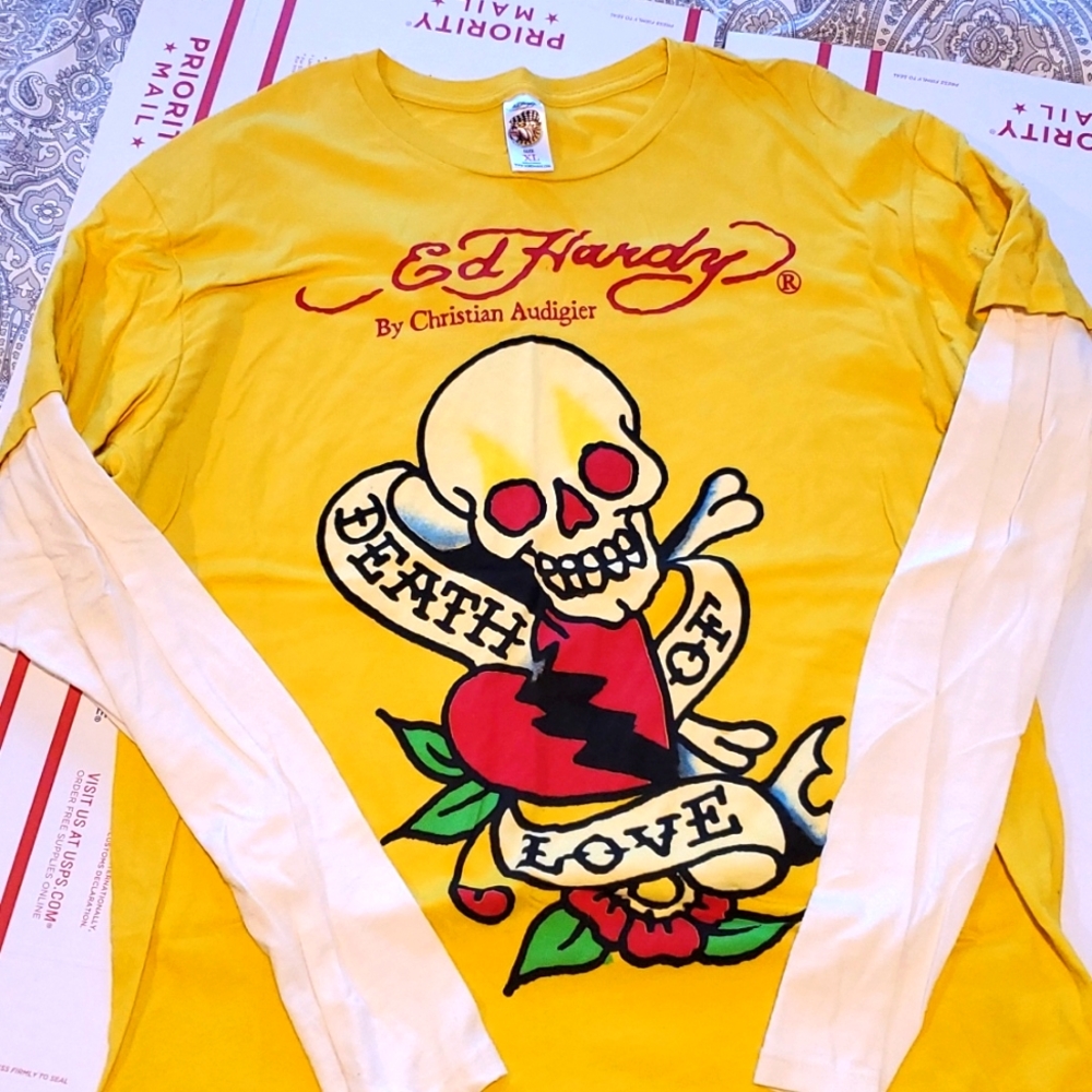 Mint xl men's long sleeve Ed Hardy tee
